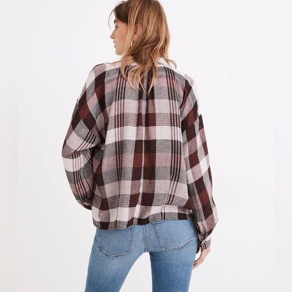 Madewell Highroad Popover Shirt in Schorr Plaid size Small NWT - Picture 3 of 11